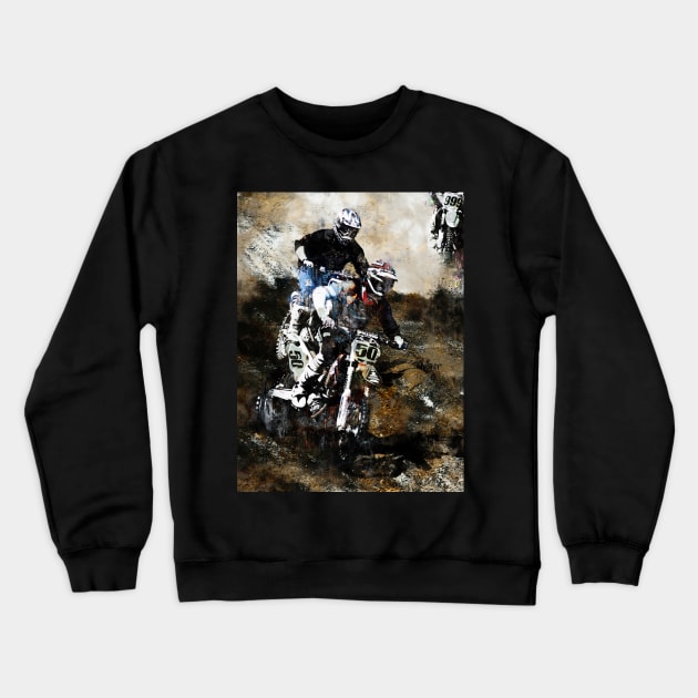 Race On - Motocross Racers Crewneck Sweatshirt by Highseller